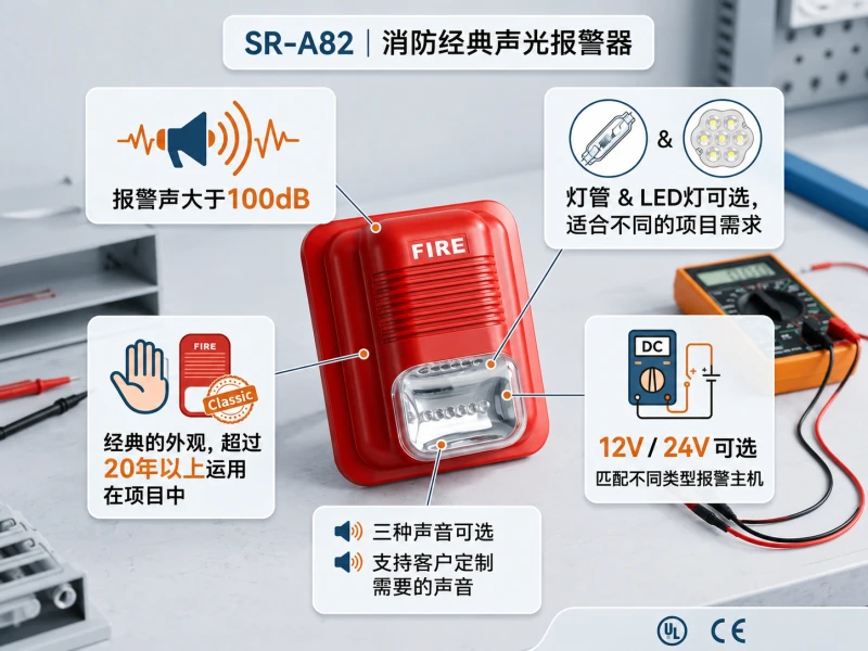 SR-A82 报警频闪火灾警报器喇叭12V24V配备 SR-A82 报警频闪火灾警报器喇叭12V24V配备