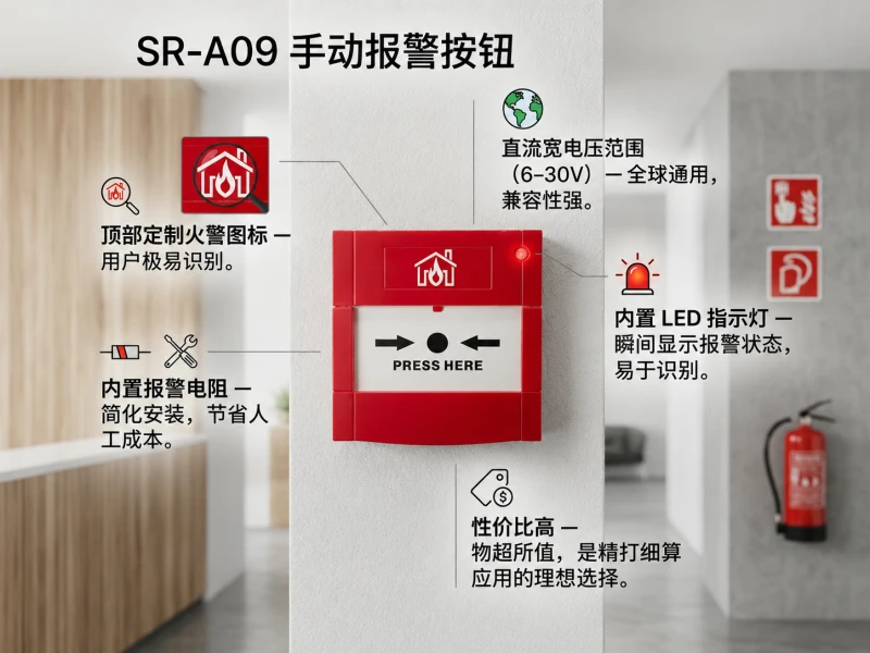 SR-A09 可重置火灾报警点传统火灾报警手动呼叫点 SR-A09 可重置火灾报警点传统火灾报警手动呼叫点