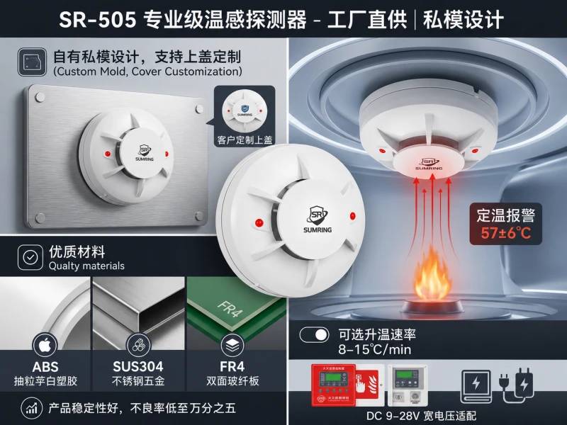 SR-505 火灾报警系统工厂批发常规CEROHS两线ABS热探测器 SR-505 火灾报警系统工厂批发常规CEROHS两线ABS热探测器