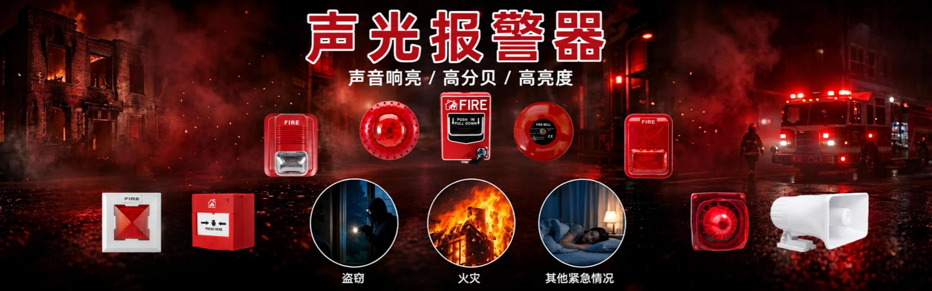 声光报警器，声音响亮/高分贝/高亮度