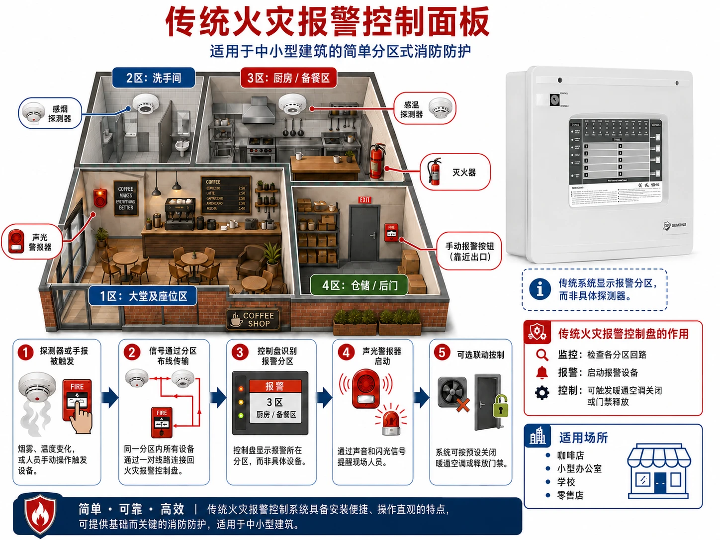 传统火灾报警控制主_中小户型升级系统化消防的可靠之选