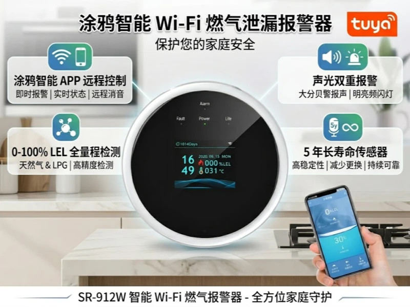SR-912W智能Wi-Fi燃气报警器 SR-912W智能Wi-Fi燃气报警器