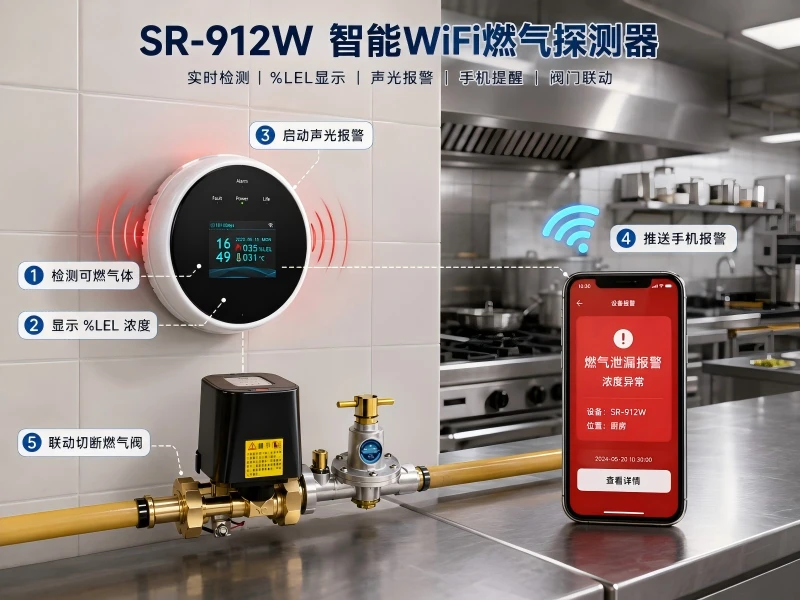 SR-912W 智能WiFi燃气探测器 SR-912W 智能WiFi燃气探测器