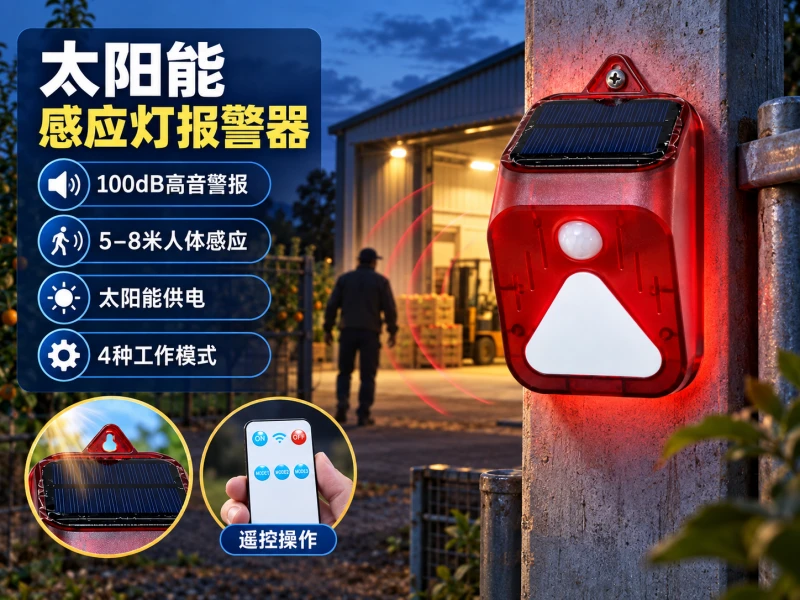 太阳能感应灯报警器怎么选？户外防盗应用解决方案