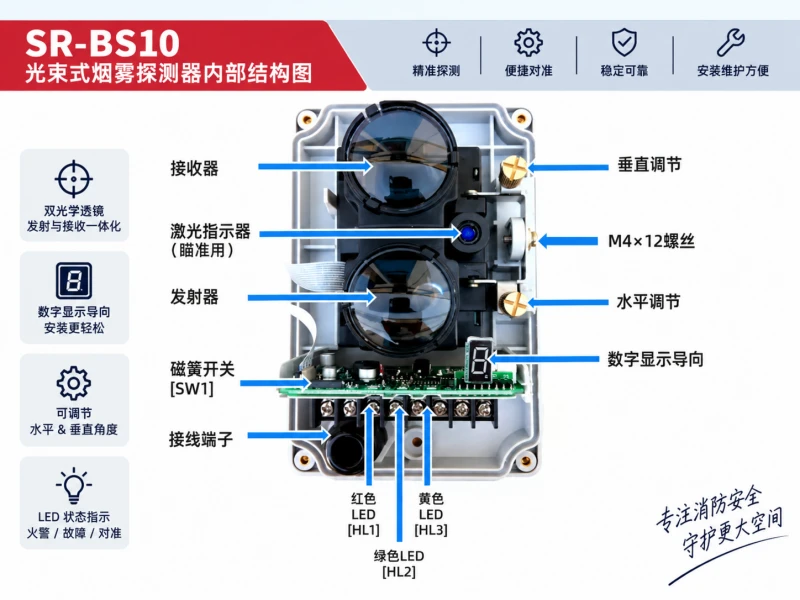 光束式烟雾探测器内部结构图