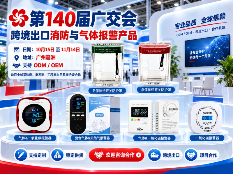 第140届广交会采购服务通知 - 赛源鑫主推急停按钮开关防护罩与气体报警器